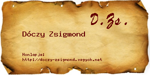 Dóczy Zsigmond névjegykártya