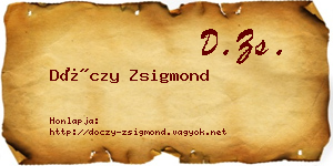 Dóczy Zsigmond névjegykártya